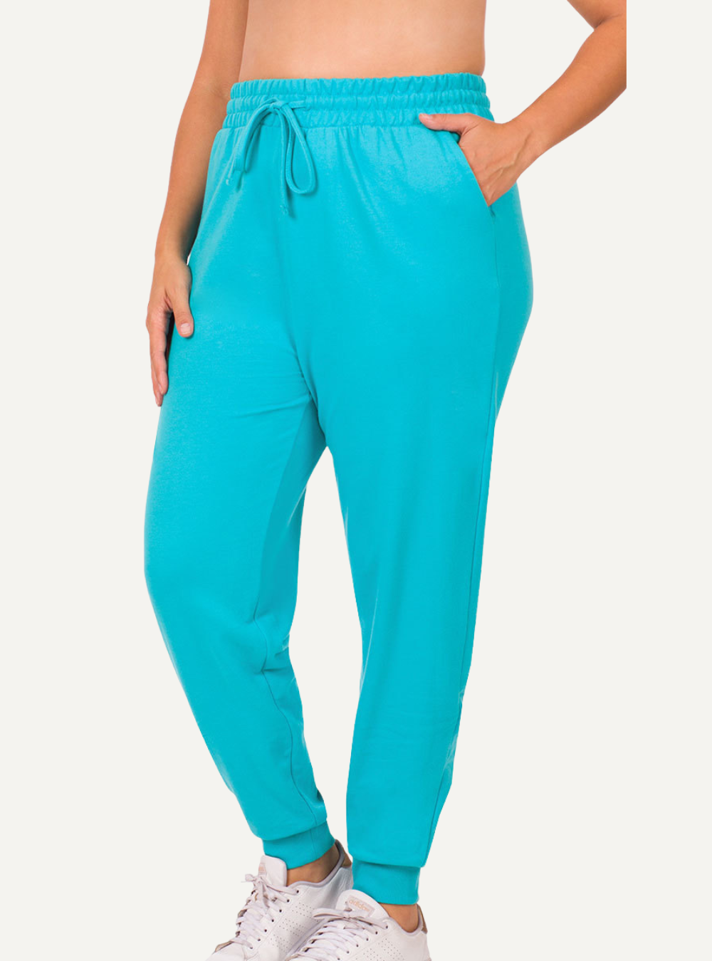 Fleece jogging pants with side pockets