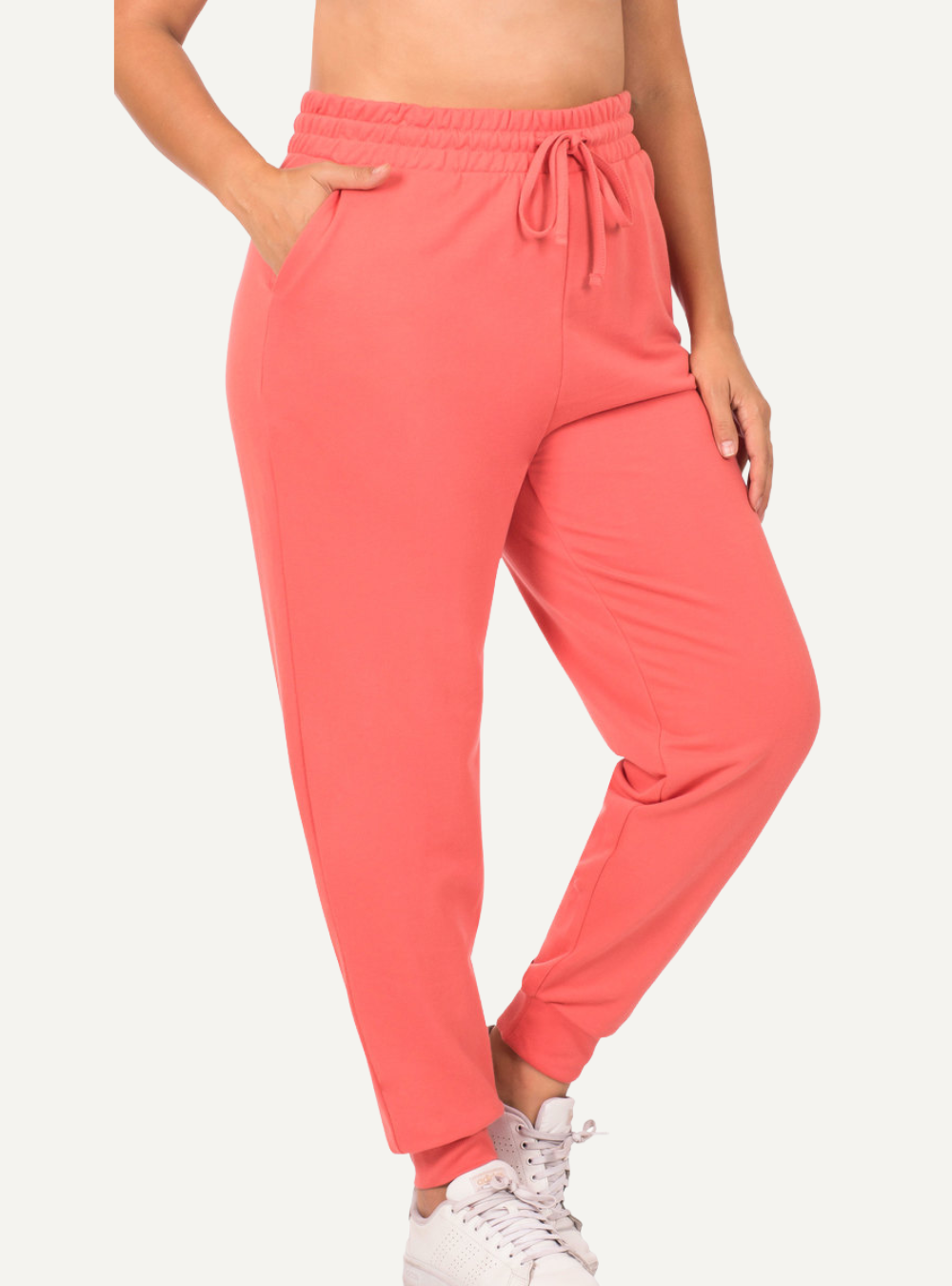 Fleece jogging pants with side pockets