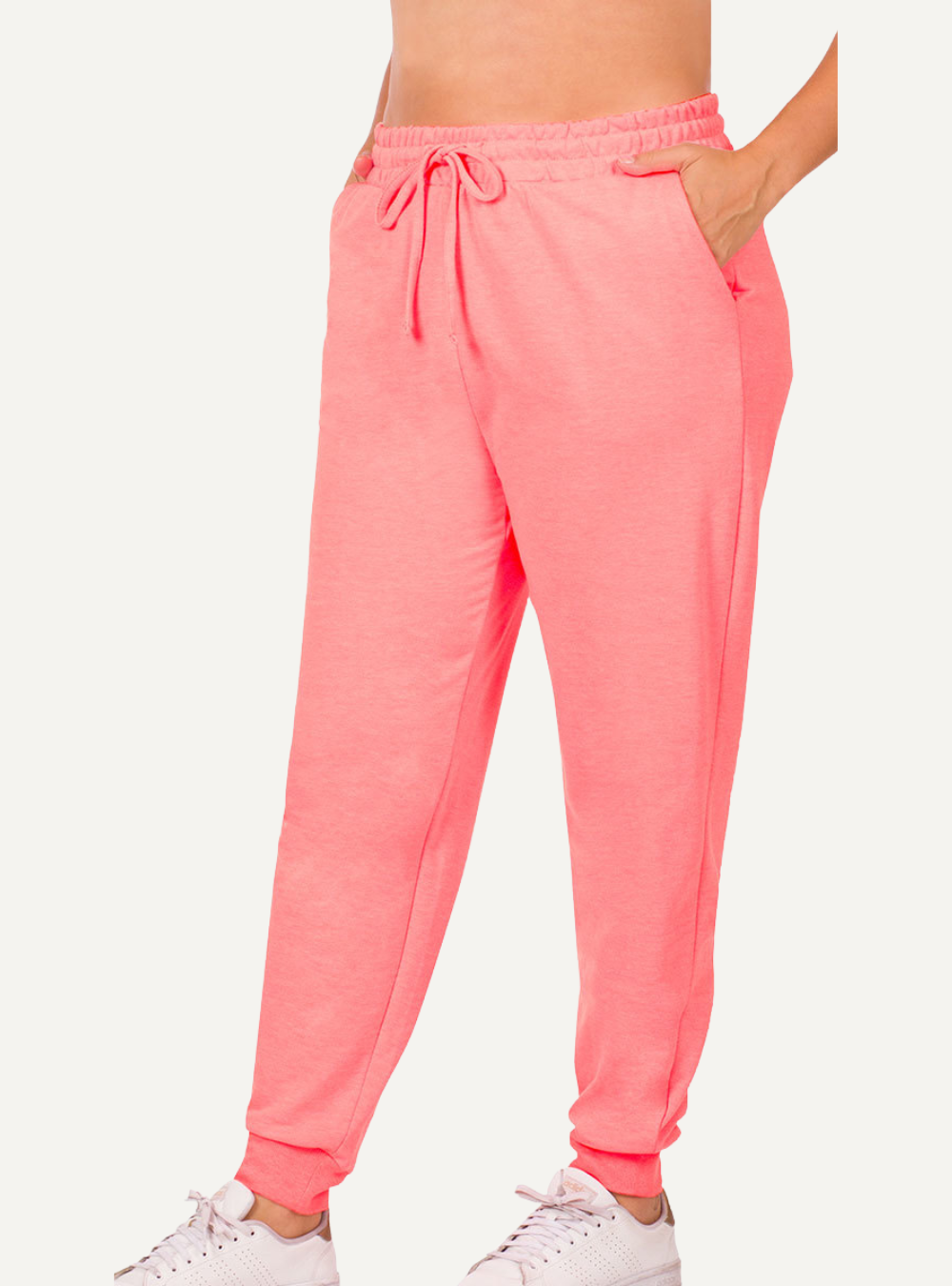 Fleece jogging pants with side pockets