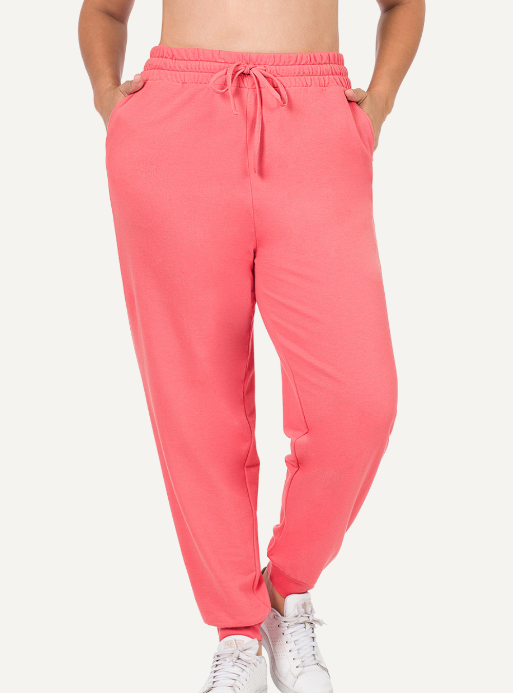 Fleece jogging pants with side pockets
