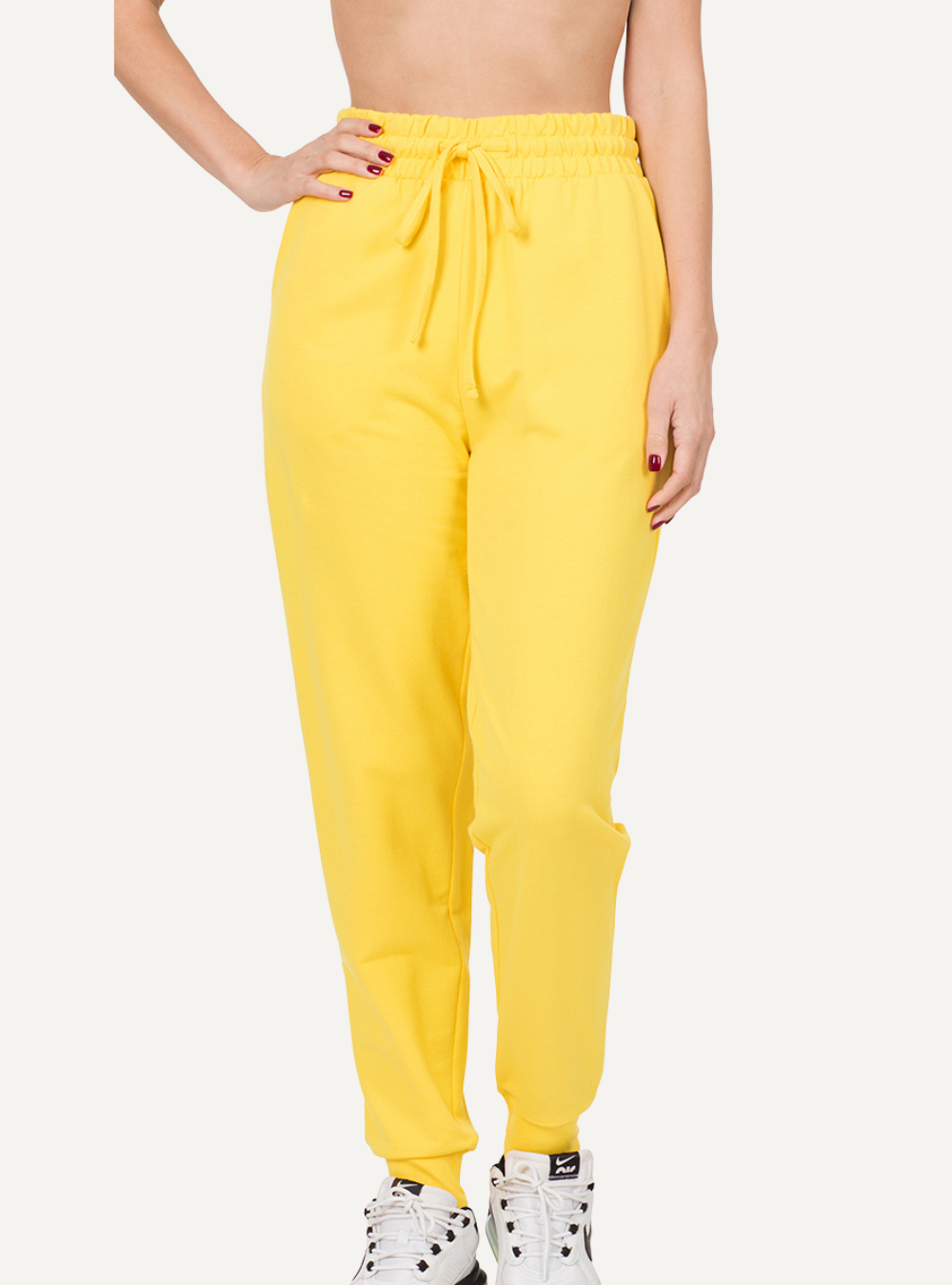 Fleece jogging pants with side pockets