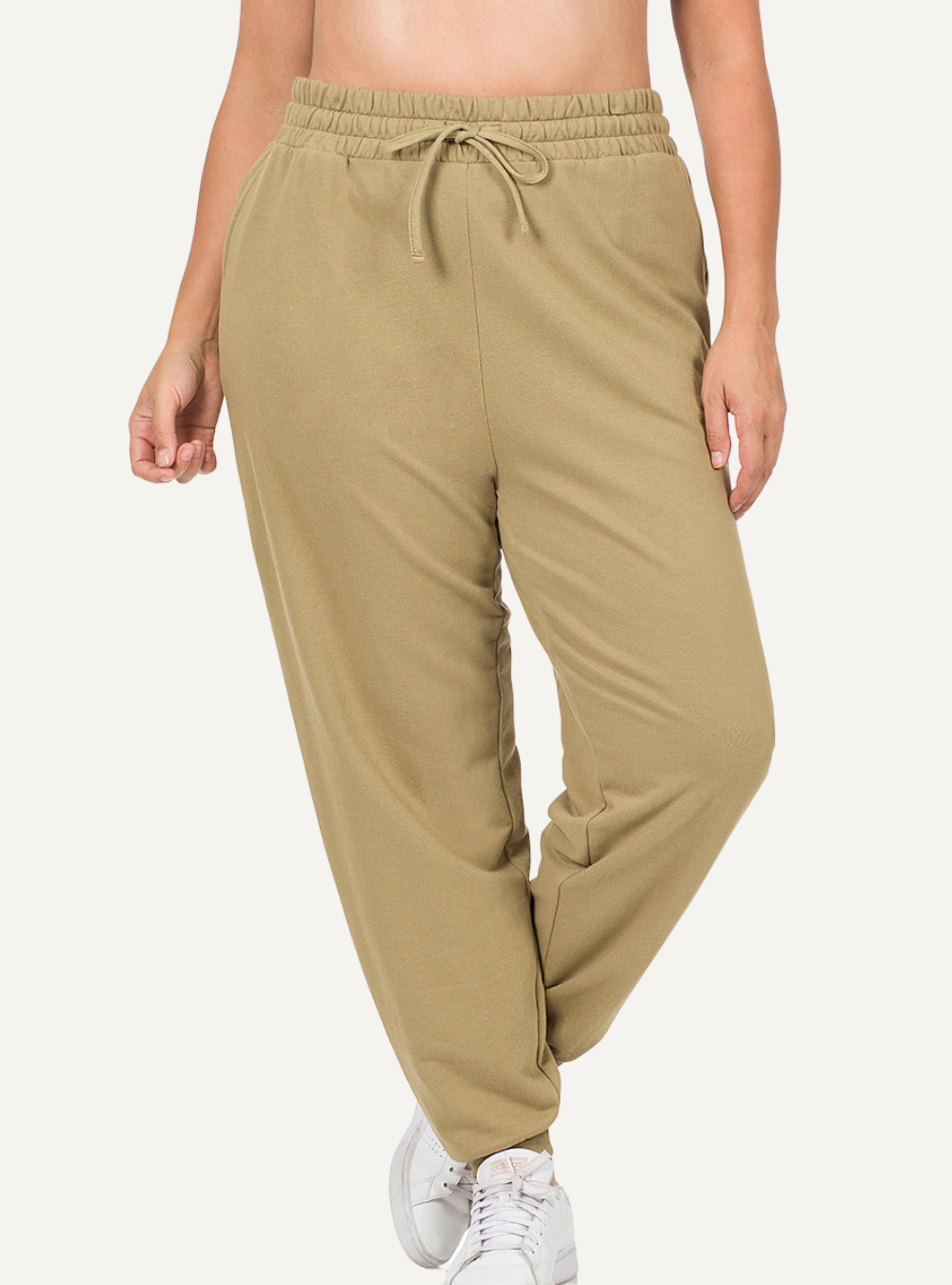 Fleece jogging pants with side pockets