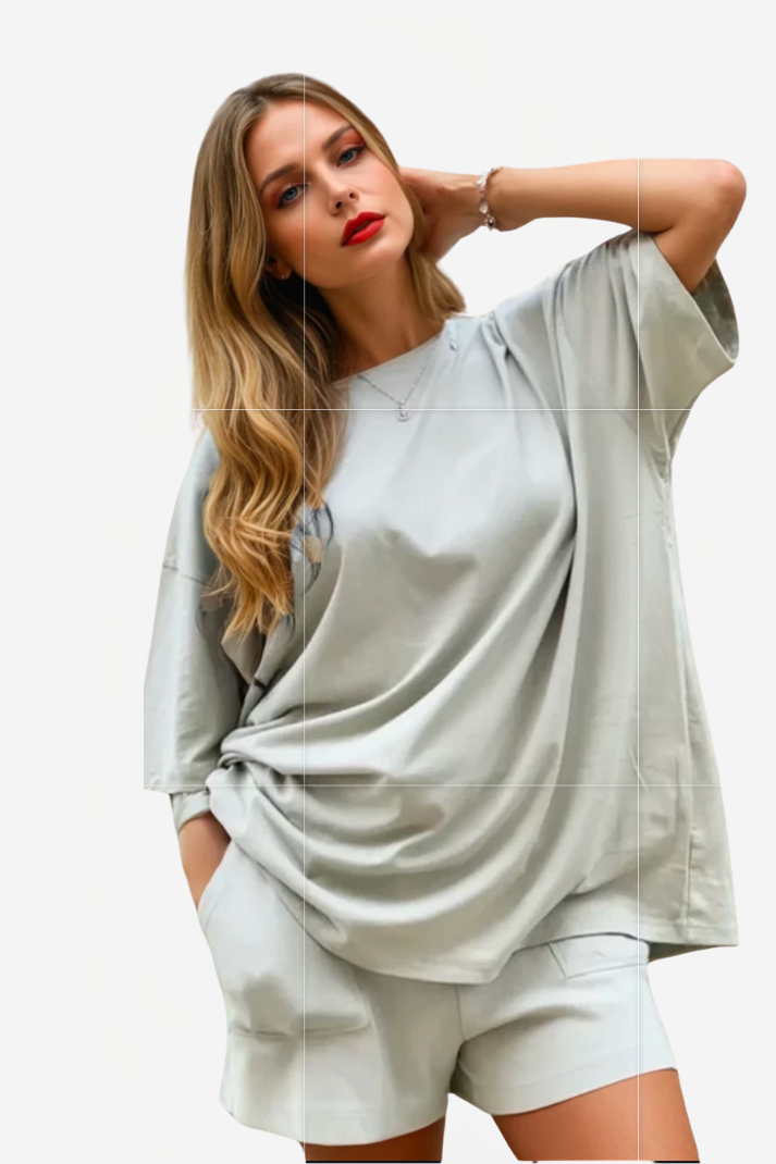 Oversized T-shirt and Shorts Coordinated Set – Made in USA