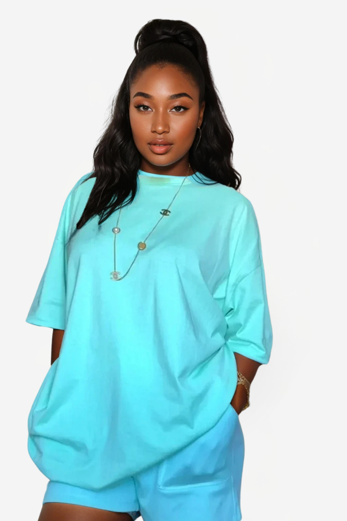 Oversized T-shirt and Shorts Coordinated Set – Made in USA